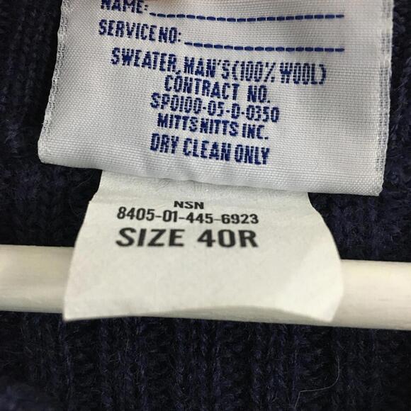 DSCP Men’s Military 100% Wool Pullover Thick Knit Rugged Sweater Size 40 - Picture 3 of 5